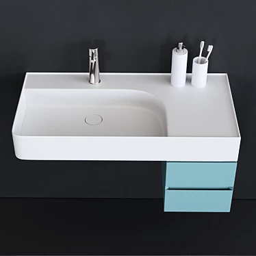 Esedra Revolution Washbasin: Innovative Design & Function 3D model image 1 