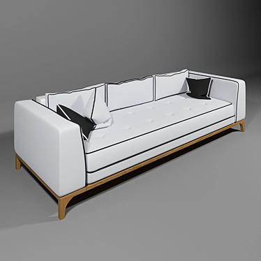 Oulu Straight Sofa: 282cm Width, 107cm Depth 3D model image 1 