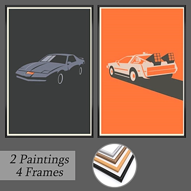 Modern Frameable Art Set 3D model image 1 