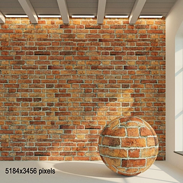 Vintage Grey Brick Wall 3D model image 1 
