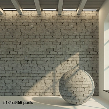 Title: Vintage Gray Painted Brick Wall 3D model image 1 