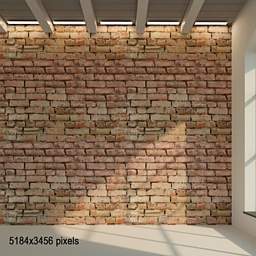  Vintage Brick Wall Texture 3D model image 1 