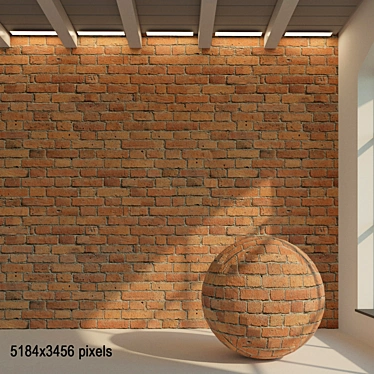 Vintage Brick Wall Texture 3D model image 1 