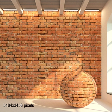 Vintage Brick Wall Texture 3D model image 1 