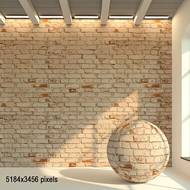 Retro Brick Wall Texture 3D model image 1 