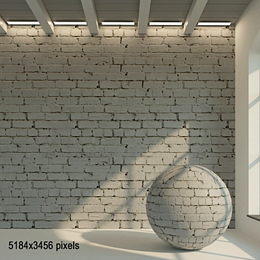 Vintage Grey Brick Wall 3D model image 1 