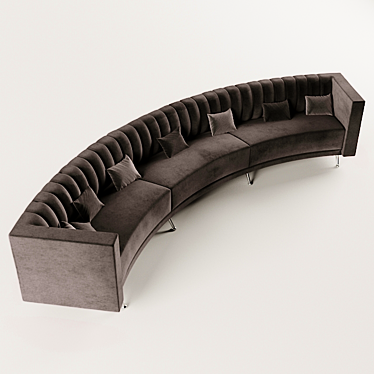 Elegant Curved Reception Sofa 3D model image 1 