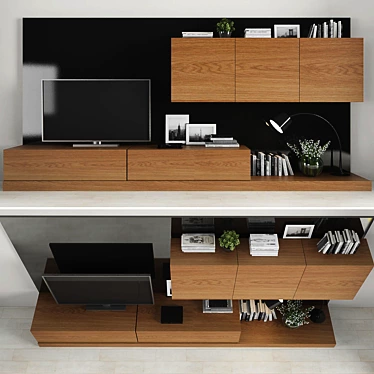 Modern TV Stand Set with Storage 3D model image 1 