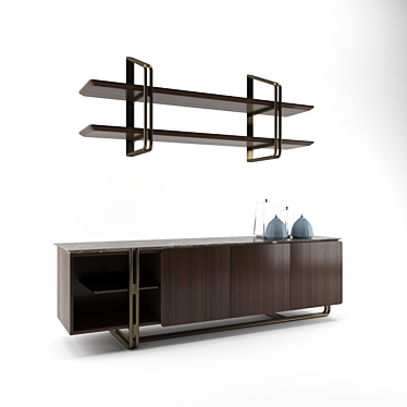 Sleek Wood Sideboard: Esedra APOTEMA 3D model image 1 