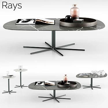 Minimalist Design: Minotti Rays Coffee Tables 3D model image 1 