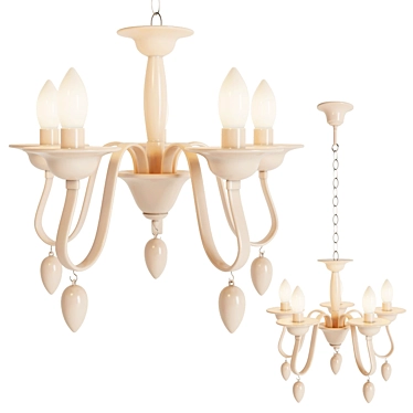 Elegant Martina White Chandelier 3D model image 1 
