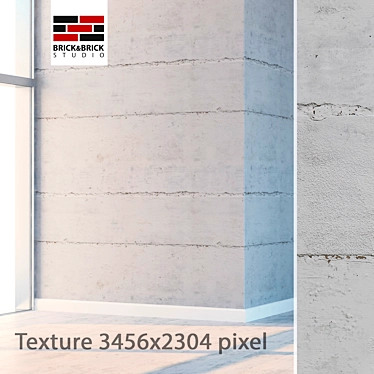 Seamless High Detail Concrete Wall 3D model image 1 