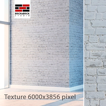 High Detail Seamless White Brick Texture 3D model image 1 