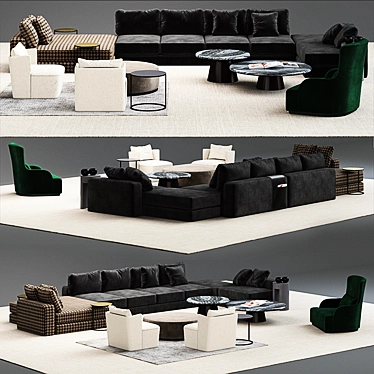 Harold Modular Sofa Set: Versatile and Elegant 3D model image 1 