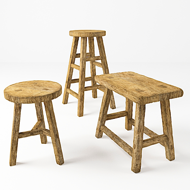 Rustic chairs. Rustic stools
