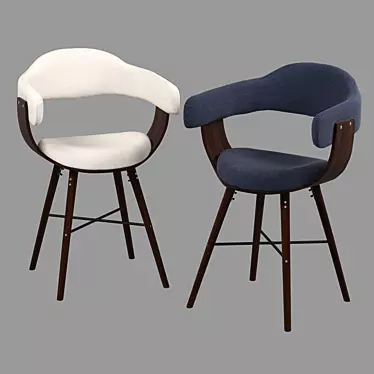 Barrie Dining Chair: Perfect Blend of Fabric and Wood. 3D model image 1 