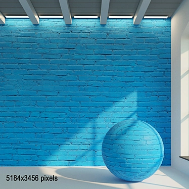 Vintage Painted Brick Wall 3D model image 1 