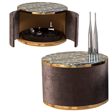 Elegant Bar Table: Leather Upholstery 3D model image 1 