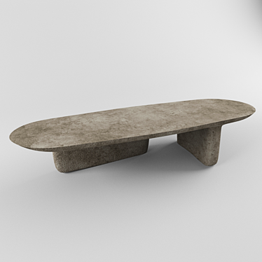 Rustic Stone Dining Table 3D model image 1 