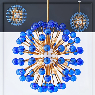 Blue Murano Sputnik Chandelier | Modern Hollywood Regency 3D model image 1 