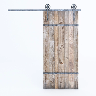  Rustic Aspen Barn Door 3D model image 1 