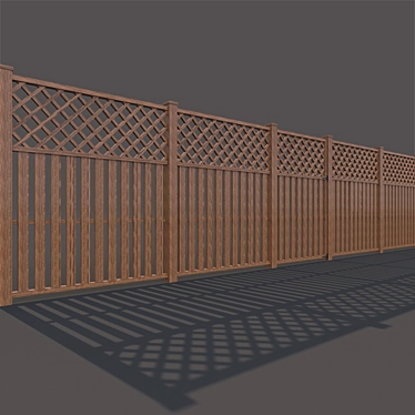 Natural Wood Fence - Sturdy & Stylish 3D model image 1 