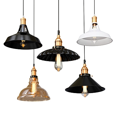 Elegant Pendant Light Collection 3D model image 1 