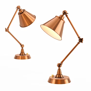 Vintage Brass Table Lamp 3D model image 1 