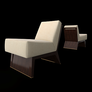 WEDGE SLIPPER CHAIR by BAKER - Elegant and Compact Seating 3D model image 1 