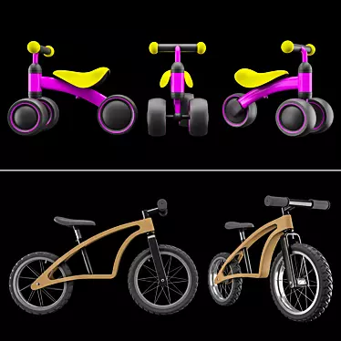 Wooden PedeX Bike: Perfect Balance for Kids! 3D model image 1 
