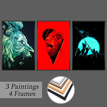 Gallery Collection: 3-Piece Wall Art Set 3D model image 1 
