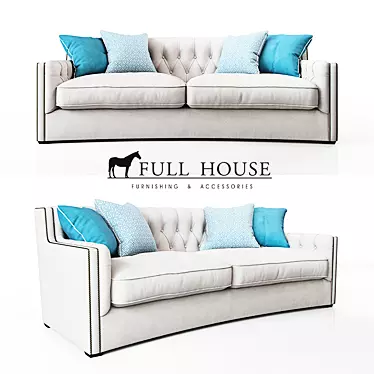 Grace Textile Sofa 3D model image 1 