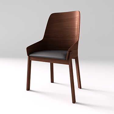 Cosmorelax Safia - Walnut Wood Chair 3D model image 1 