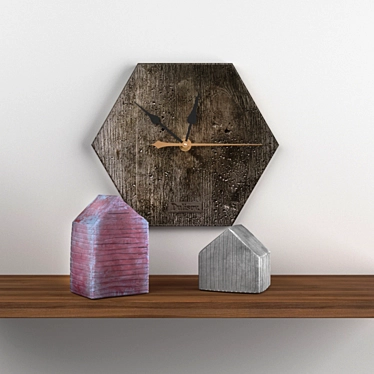 Rustic Barn Clock Set 3D model image 1 