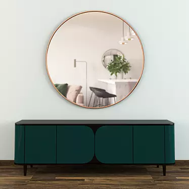 Sleek Mirror Console Table: Modern Elegance 3D model image 1 