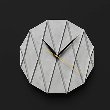 Elegant Grained Clock - 280mm Diameter 3D model image 1 