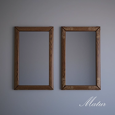 Elegant Wood-framed Mirrors by Matur 3D model image 1 