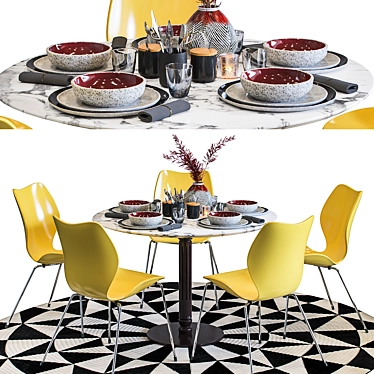 City Chic Dining Set: ForaForm Chair, Decorations & More 3D model image 1 