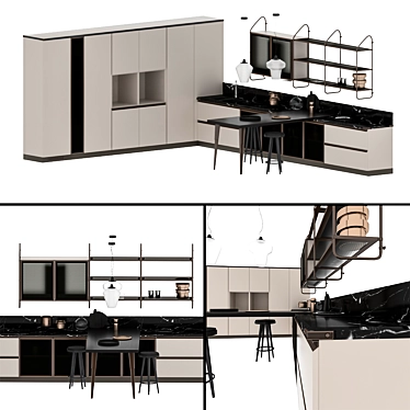 Industrial Style Kitchen: Scavolini Diesel Open Workshop 3D model image 1 