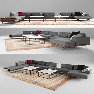 Porada Argo: Modular Sofa & Table 3D model image 1 