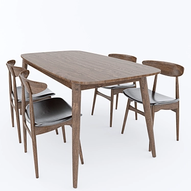 Modern Upholstered Dining Set 3D model image 1 