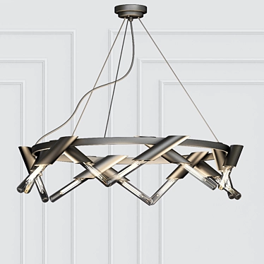 Industrial Oil Rubbed Bronze Chandelier 3D model image 1 