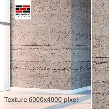 Seamless Detailed Concrete Wall 3D model image 1 