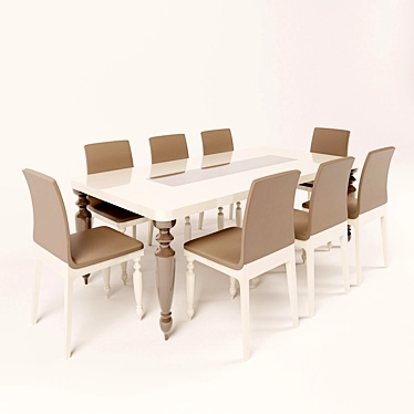 Elegant Voga Bello Dining Set 3D model image 1 