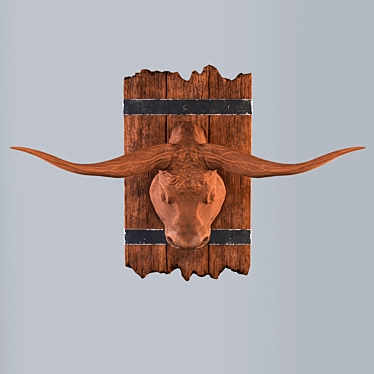 Decorative Bull Head Sculpture 3D model image 1 