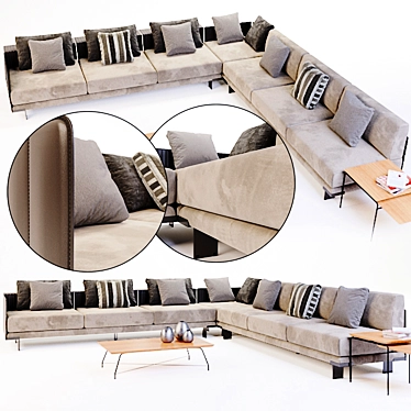 Luxury Loft Sofa: Il Ariston-Giorgio Saporiti 3D model image 1 