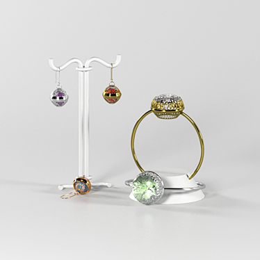 Vintage Jewelry Set 3D model image 1 