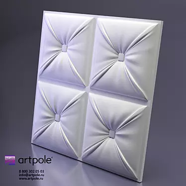 Elegant 3D Plaster Panel 3D model image 1 