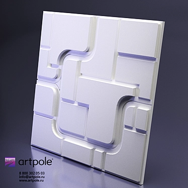 3D Plaster Space Panels 3D model image 1 