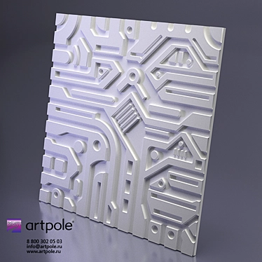 Ex-MACHINA 3D Panel: Intricate Gypsum Art 3D model image 1 